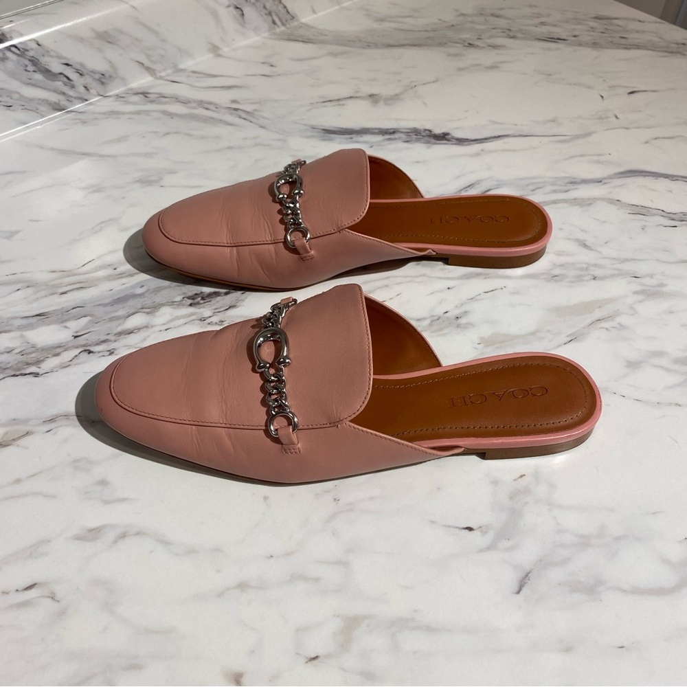 Coach‎ Sofi leather slides mules petal pink - Picture 2 of 16